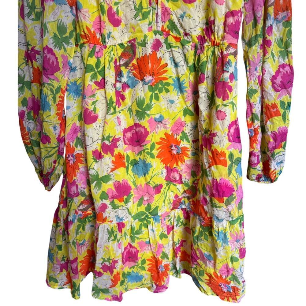 Banjanan Peony Dress Floral Fiesta Buttercup Cotton Self Belted Size Medium - Picture 6 of 12